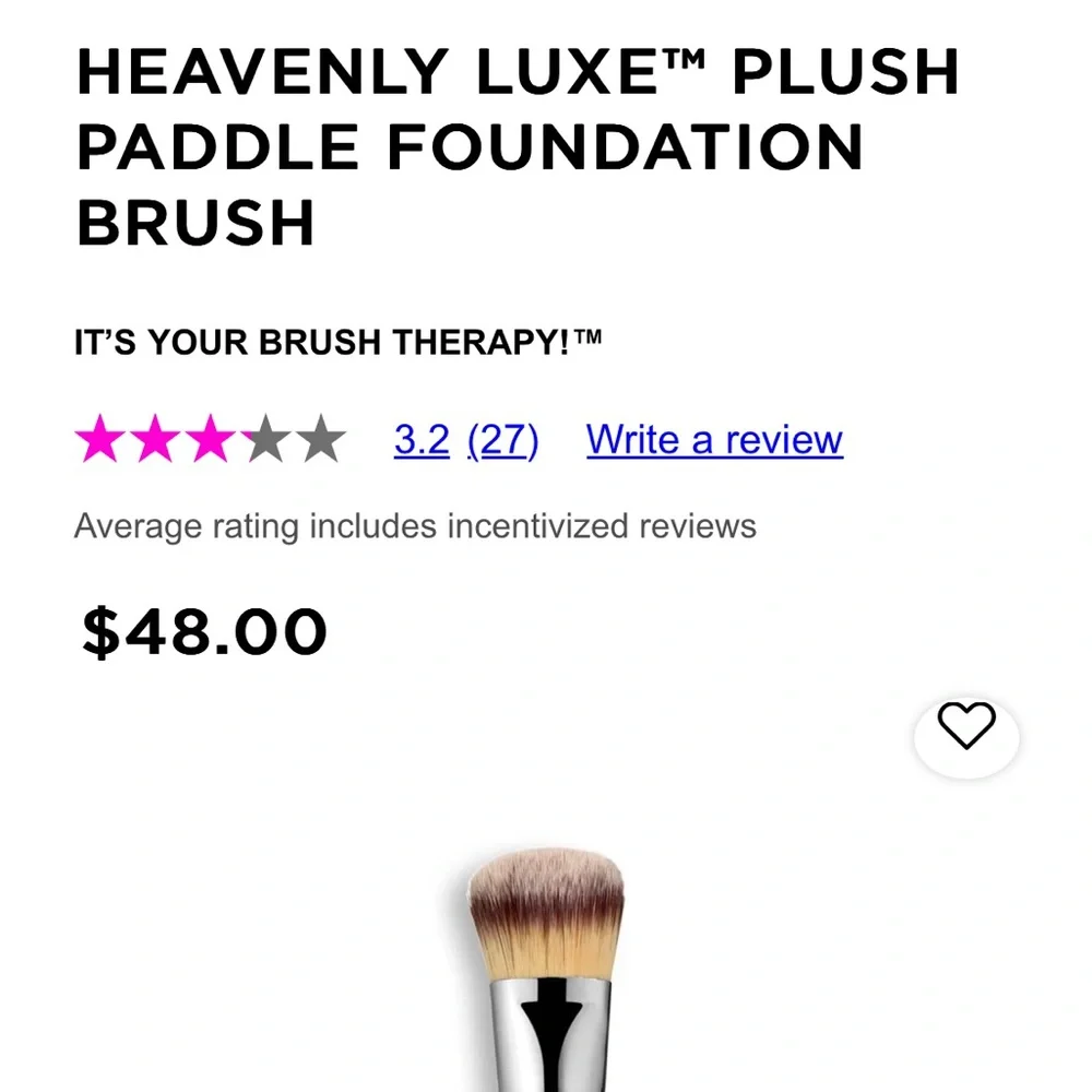 It Cosmetics Makeup Brush Heavenly LUXE PLUSH PADDLE Foundation Brush